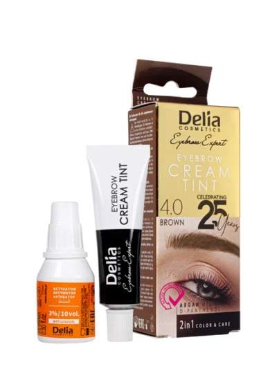 DELIA HENNA/CREMA KIT PROFESIONAL pentru sprâncene Maro 4.0( 25 Celebration)